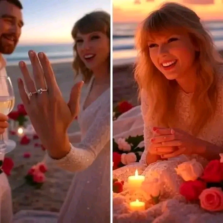 BREAKING: TAYLOR SWIFT CONFIRMS ENGAGEMENT TO TRAVIS KELCE IN ROMANTIC BEACH VIDEO! Amid candlelight, wine, and roses by the sea, Swift announces Kelce’s proposal, sending social media into a frenzy! Fans scream—Is this the prelude to the wedding of the century? Full story below👇👇👇
